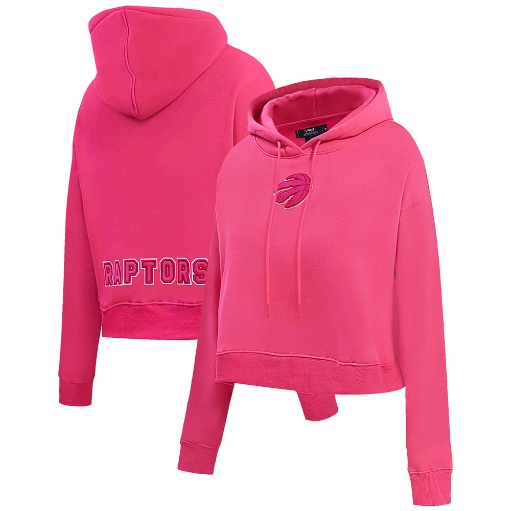 Women's Pro Standard Toronto Raptors Triple Pink Cropped Pullover Hoodie