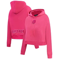 Women's Pro Standard Toronto Raptors Triple Pink Cropped Pullover Hoodie