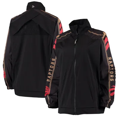 Toronto Raptors Qore Women's Throwback Team Full-Zip Windbreaker Jacket - Black