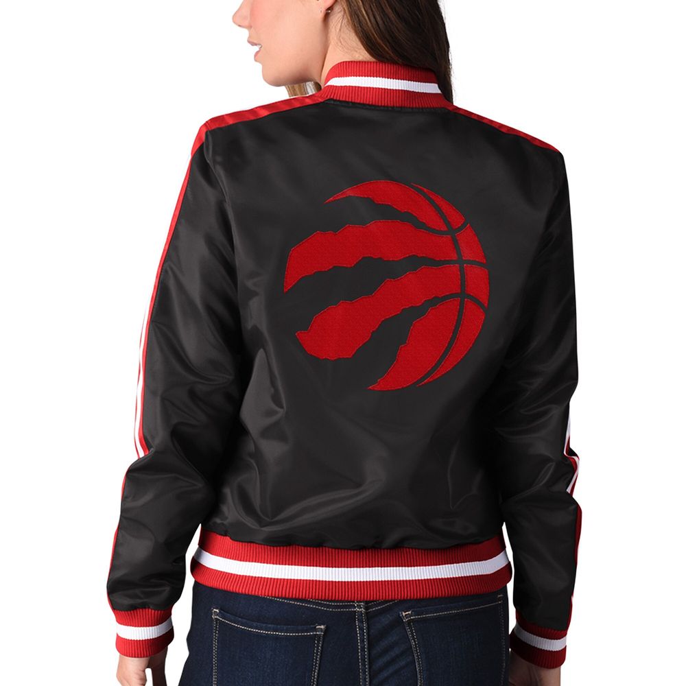 Women's Starter Black Toronto Raptors - Competition Satin Full-Snap Jacket