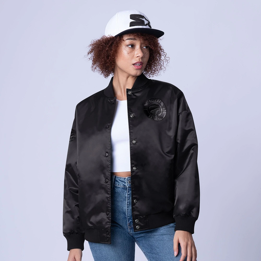 Veste universitaire noire à boutons-pression pour femme Toronto Raptors Tie-Breaker Starter