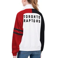 Women's Starter White Toronto Raptors Curve Ball Raglan Full-Zip Track Jacket