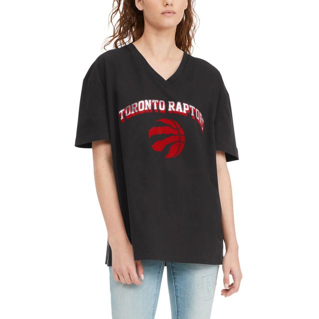 Toronto Raptors de Tommy Jeans pour femme - T-shirt surdimensionné à encolure en V Ashley, noir