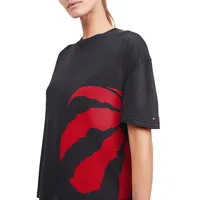 T-shirt Tommy Jeans Toronto Raptors Bianca pour femme, noir