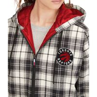 Women's Tommy Jeans Black Toronto Raptors - Molly Flannel Full-Zip Hoodie