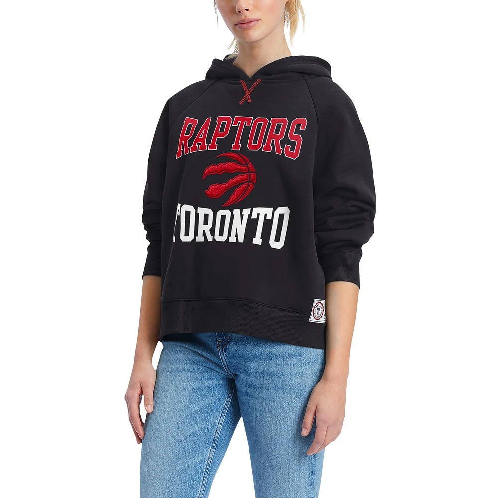 Women's Tommy Jeans Black Toronto Raptors Talia Raglan Pullover Hoodie