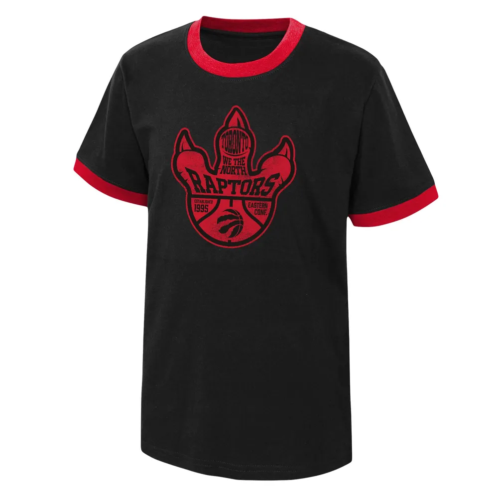 T-shirt noir Toronto Raptors Hoop City Hometown Ringer pour jeune