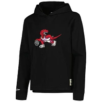 Youth Mitchell & Ness Black Toronto Raptors Hardwood Classics Legendary Slub Lightweight Pullover Hoodie