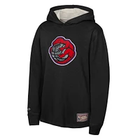 Youth Mitchell & Ness Black Toronto Raptors Hardwood Classics Lightweight Thermal Long Sleeve Hoodie T-Shirt