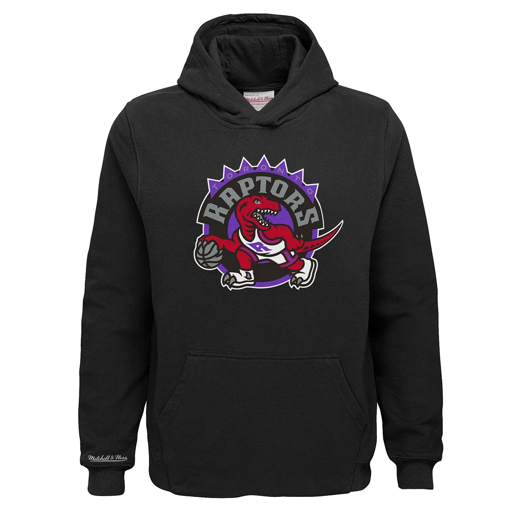 Youth Mitchell & Ness Black Toronto Raptors Hardwood Classics Retro Logo Pullover Hoodie