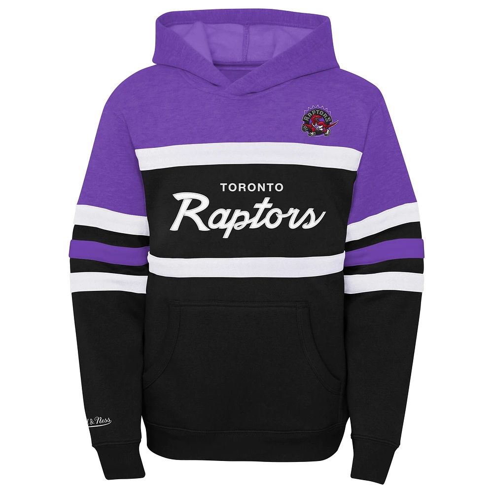 Sweat à capuche Mitchell & Ness violet/gris chiné pour jeune entraîneur des Toronto Raptors Hardwood Classics