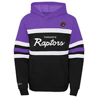 Sweat à capuche Mitchell & Ness violet/gris chiné pour jeune entraîneur des Toronto Raptors Hardwood Classics