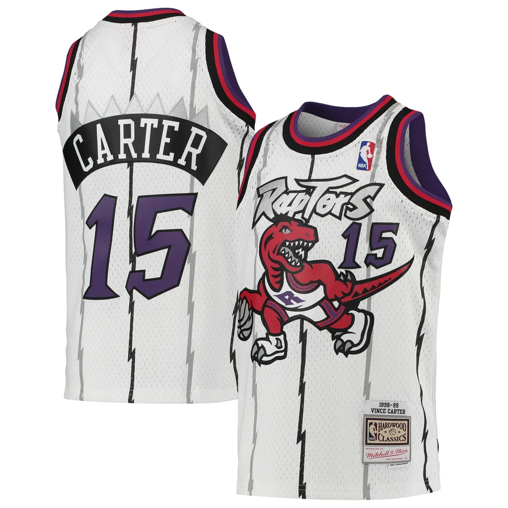 Toronto Raptors NBA Mitchell & Ness Hardwood Classics Head Piece T-Shirt  White S
