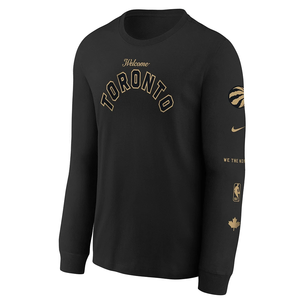 T-shirt à manches longues Nike noir Toronto Raptors 2023/24 City Edition Max90