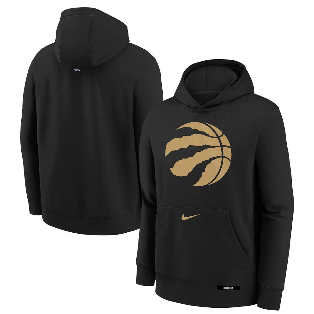 Youth Nike  Black Toronto Raptors 2024/25 City Edition Club Fleece Pullover Hoodie