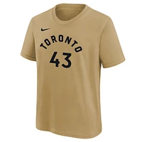 Youth Nike Pascal Siakam Gold Toronto Raptors 2023/24 City Edition Name & Number T-Shirt