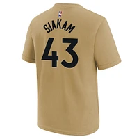 Youth Nike Pascal Siakam Gold Toronto Raptors 2023/24 City Edition Name & Number T-Shirt