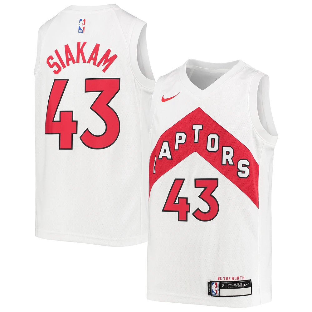 Youth Nike Pascal Siakam White Toronto Raptors Swingman Jersey - Association Edition