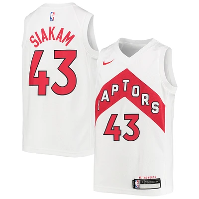 Maillot Nike Swingman des Raptors de Toronto blanc Pascal Siakam pour jeunes - Édition Association