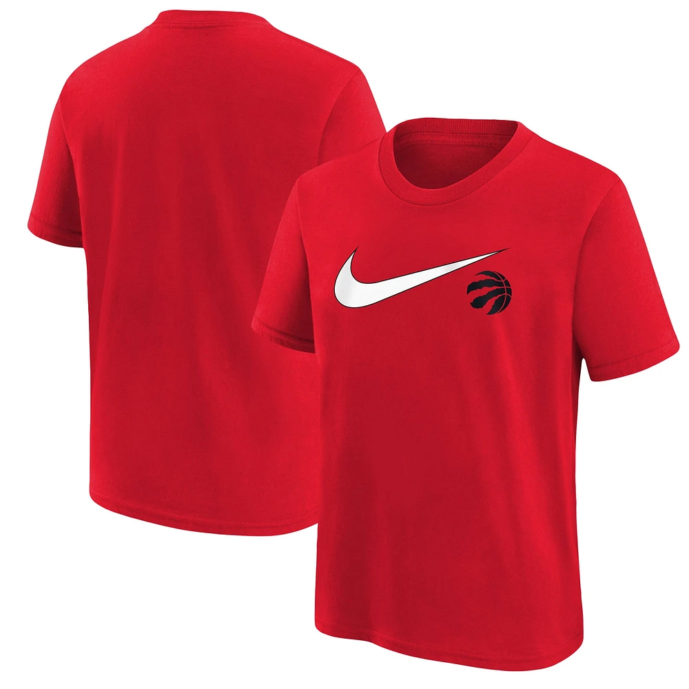 T-shirt Nike rouge pour jeunes des Raptors de Toronto Swoosh