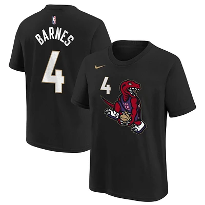 T-shirt Nike Scottie Barnes noir pour jeune Toronto Raptors 2024/25 City Edition avec nom et numéro