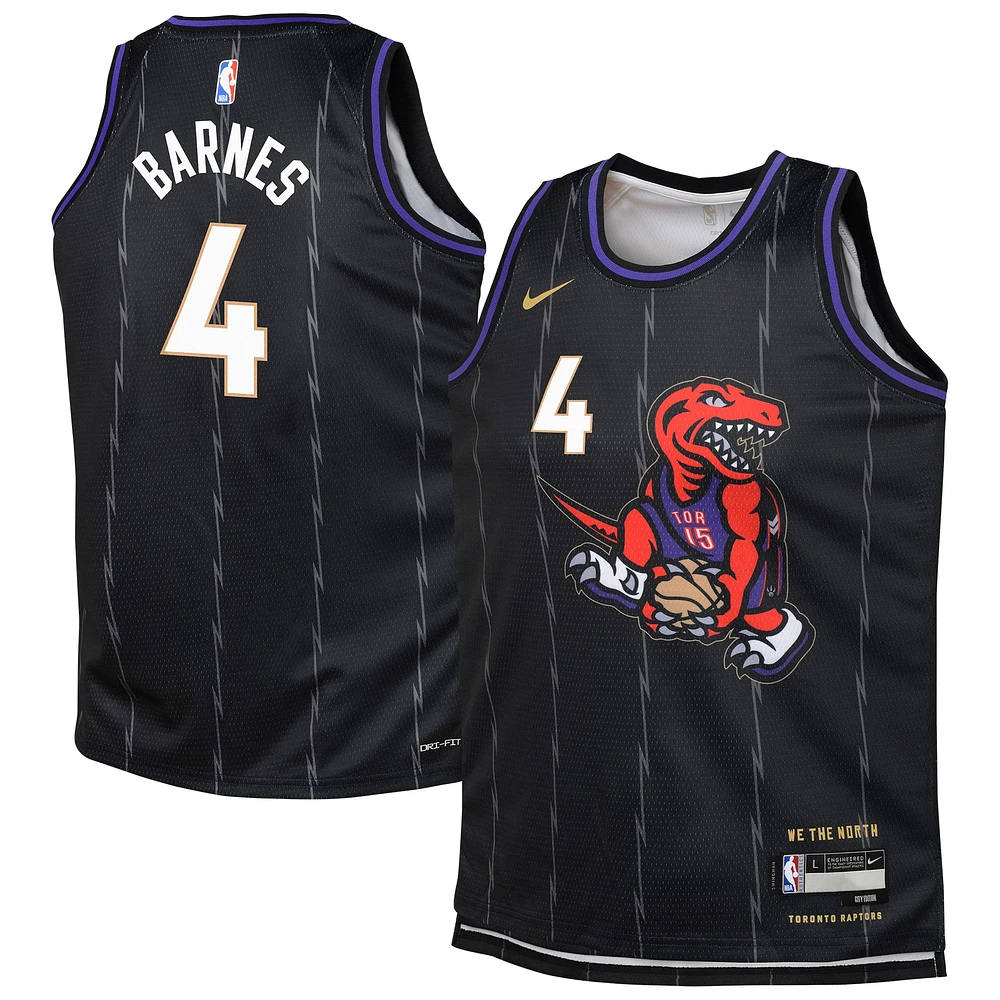 Maillot Nike Scottie Barnes Swingman noir pour jeune Toronto Raptors 2024/25 - Édition City