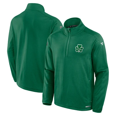 Men's Fanatics Kelly Green Toronto St. Pats Vintage Hockey Authentic Pro Alternate Fleece Quarter-Zip Pullover