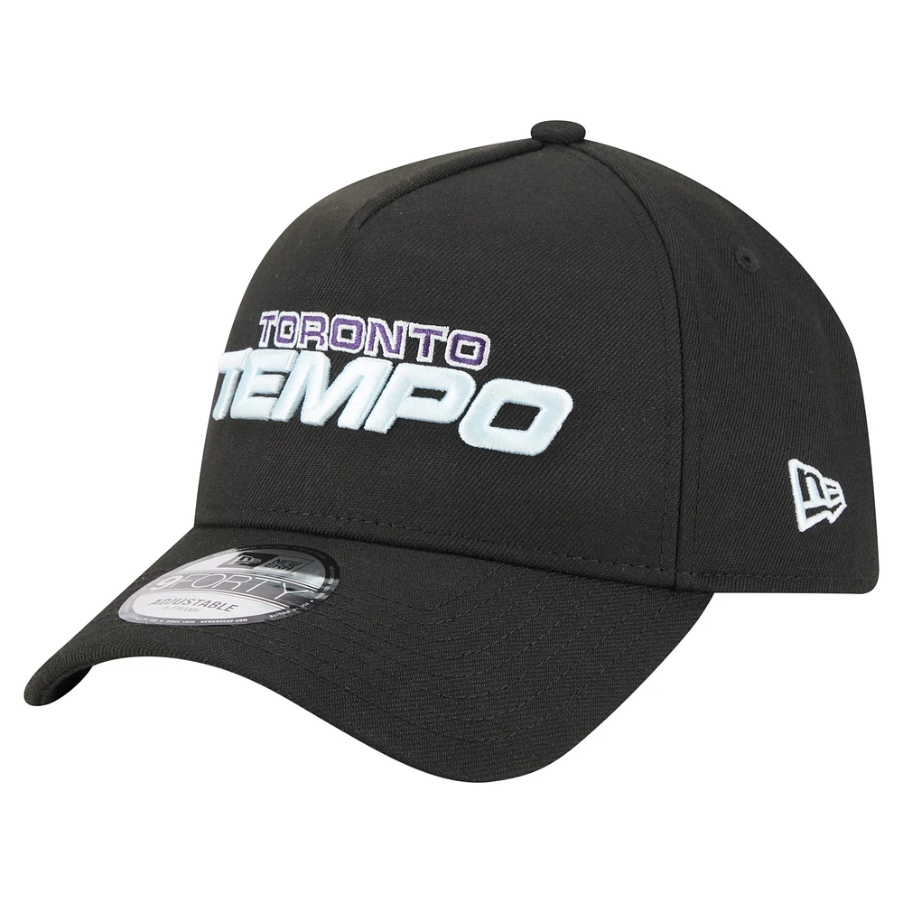 Casquette ajustable noire Toronto Tempo Core Logo A-Frame 9FORTY de New Era pour homme