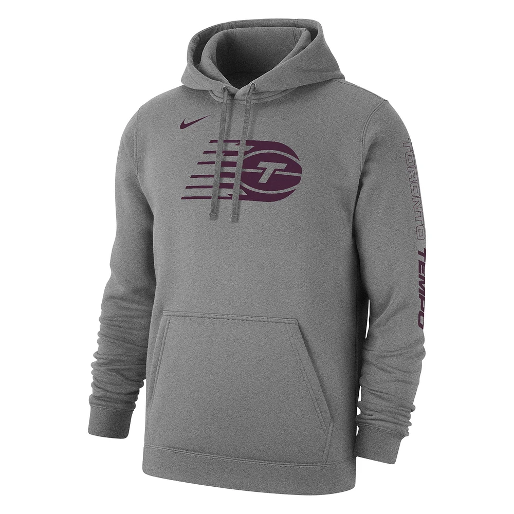 Men's Nike Heather Charcoal Toronto Tempo Club Fleece Pullover Hoodie