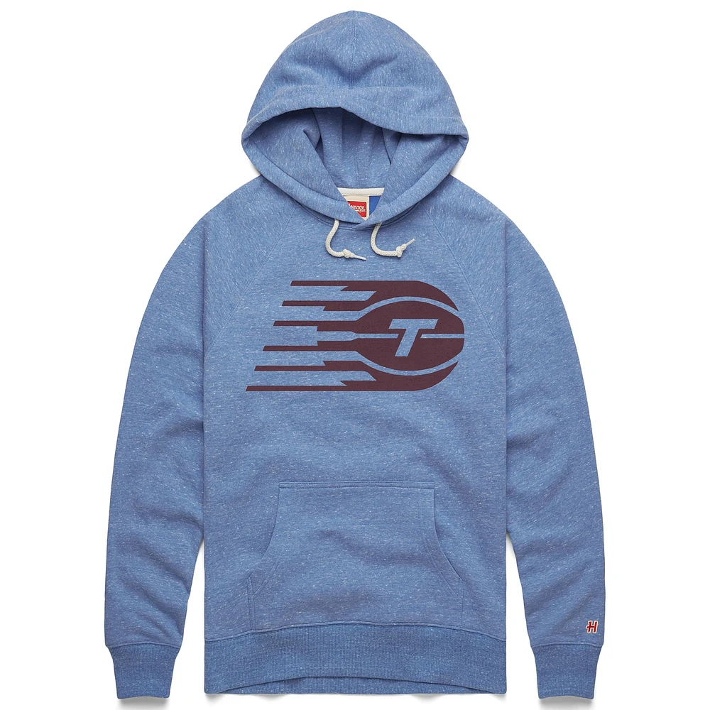 Unisex Homage  Light Blue Toronto Tempo Logo Tri-Blend Pullover Hoodie