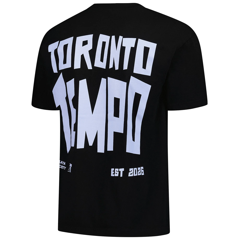 T-shirt unisexe noir de l'équipe Toronto Tempo Playa Society