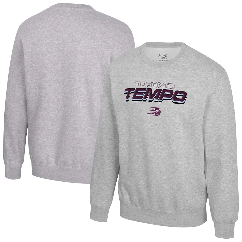 Sweat-shirt polaire bouffant Toronto Tempo gris chiné Stadium Essentials unisexe