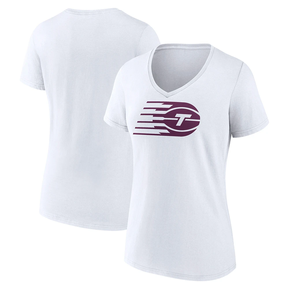 Women's Fanatics White Toronto Tempo Primary Logo V-Neck T-Shirt