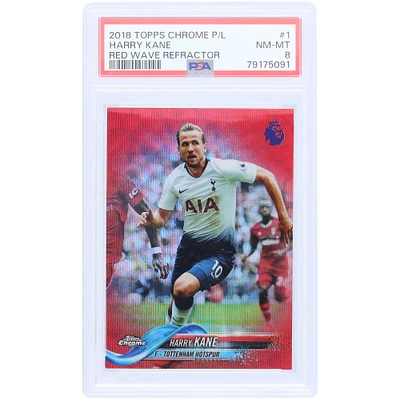 Harry Kane Tottenham Hotspur 2018-19 Topps Chrome PL Red Wave Refractor #1 #6/10 PSA Authenticated 8 Card