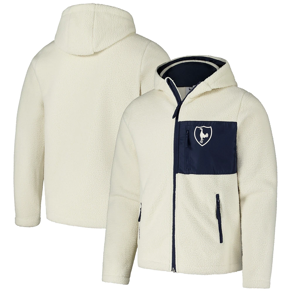 Men's  Cream Tottenham Hotspur Sherpa Full-Zip Hoodie Jacket