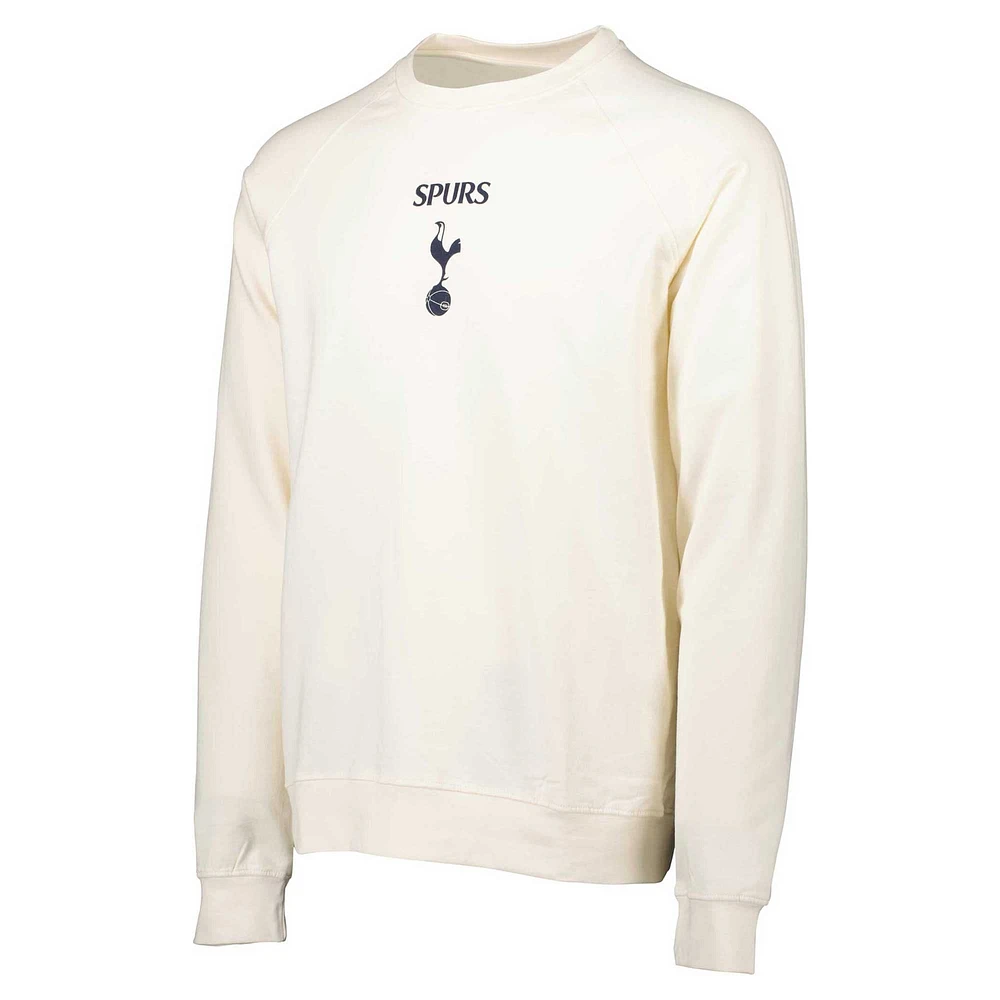 Men's Cream Tottenham Hotspur Simplicity Leisure Raglan Pullover Sweatshirt