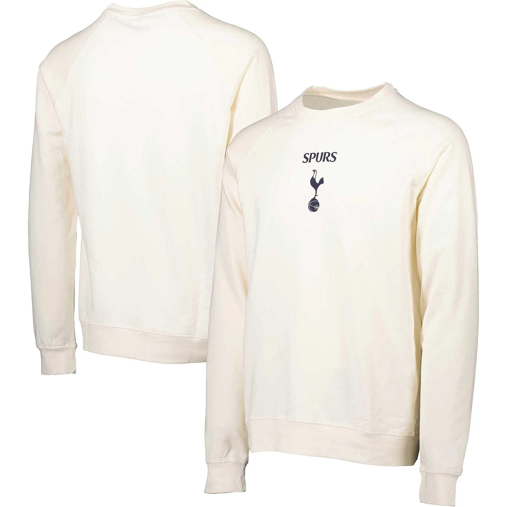 Men's Cream Tottenham Hotspur Simplicity Leisure Raglan Pullover Sweatshirt