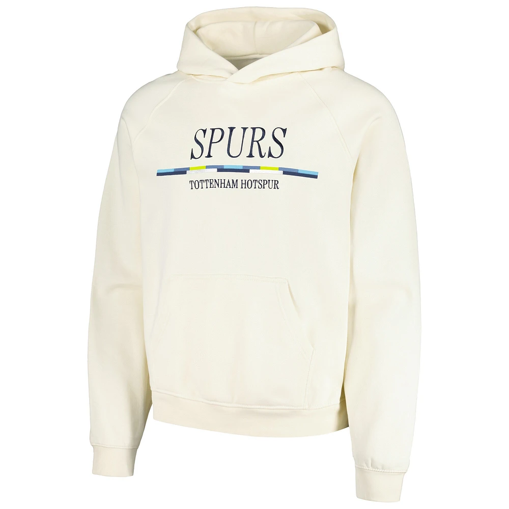 Sweat à capuche oversize rayures Team Tottenham Hotspur crème pour homme