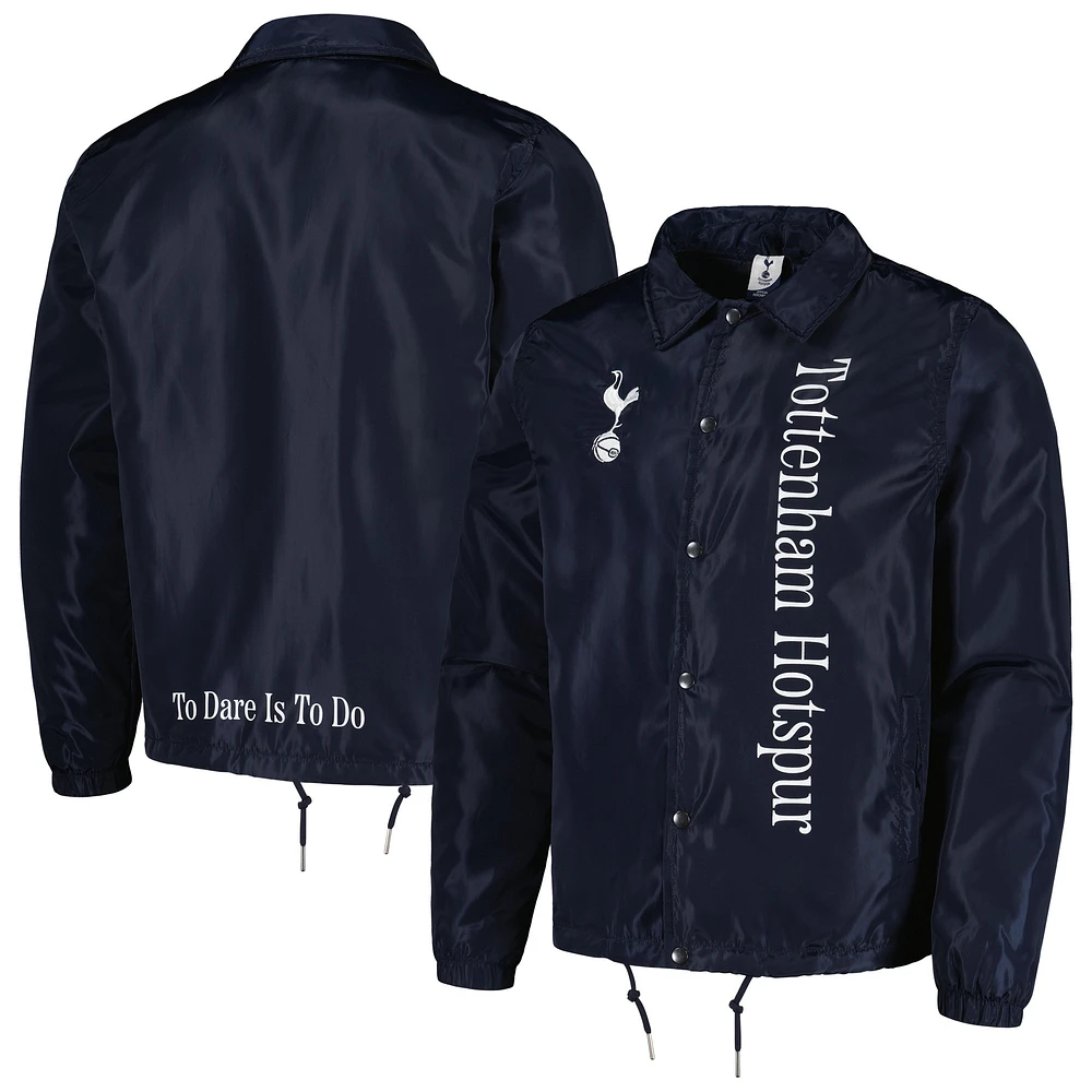 Men's Navy Tottenham Hotspur Coaches Full-Snap Jacket