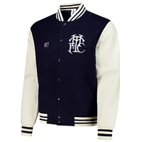 Men's Navy Tottenham Hotspur Supporter's Full-Snap Varsity Jacket