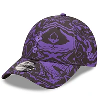 Men's New Era Black/Purple Tottenham Hotspur Allover Print 9FORTY Adjustable Hat