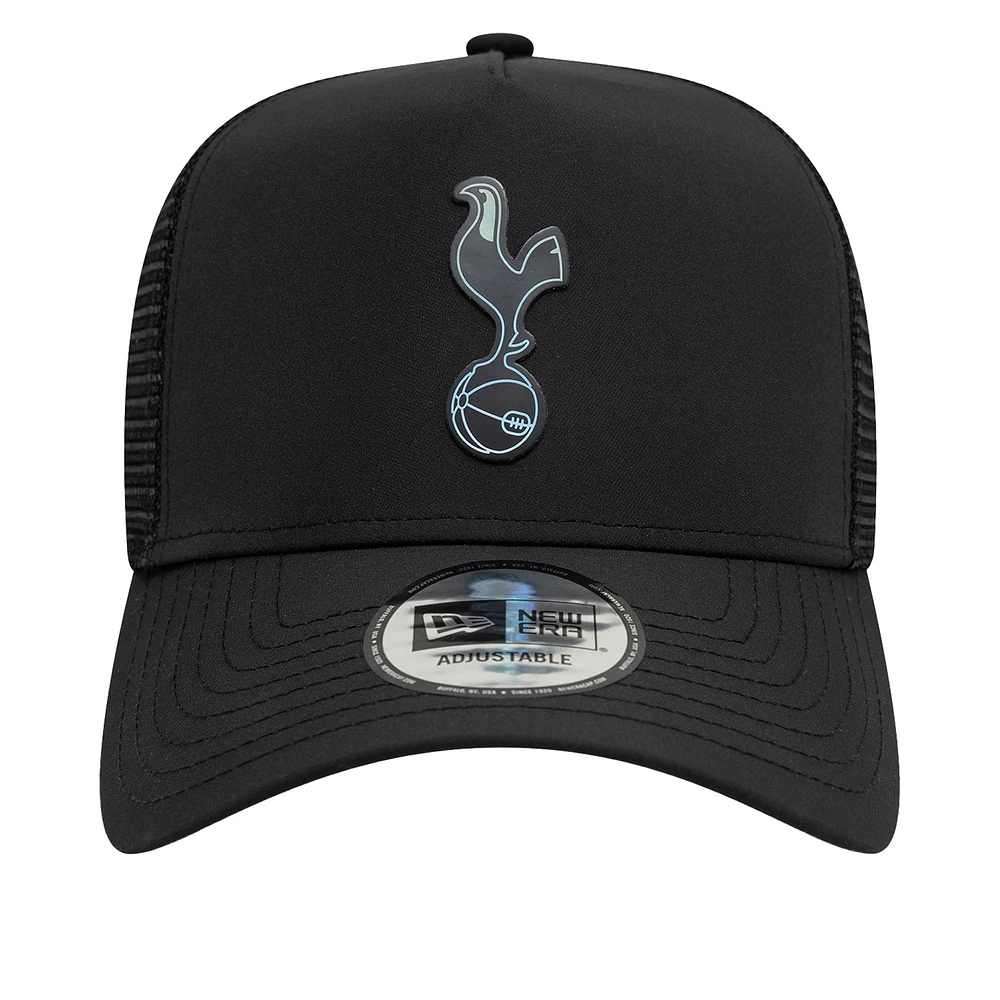 Men's New Era Black Tottenham Hotspur Iridescent Trucker Adjustable Hat