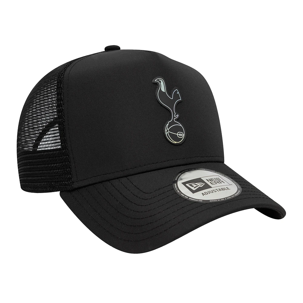 Men's New Era Black Tottenham Hotspur Iridescent Trucker Adjustable Hat