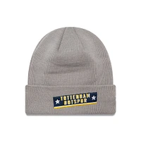 Bonnet en tricot à revers graphique Tottenham Hotspur New Era gris pour hommes