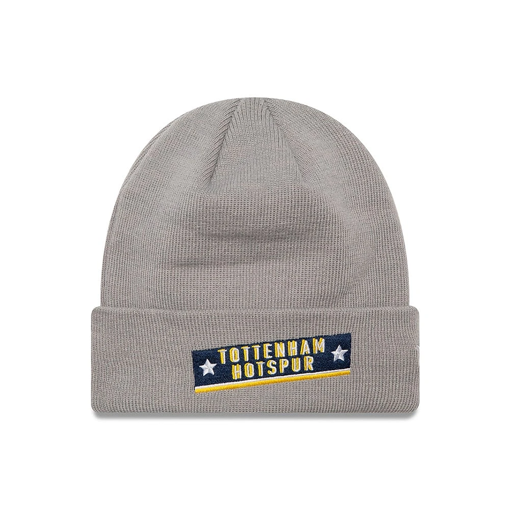 Bonnet en tricot à revers graphique Tottenham Hotspur New Era gris pour hommes