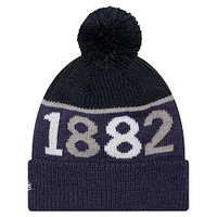 Bonnet en tricot à revers Tottenham Hotspur Sport New Era pour hommes bleu marine avec pompon