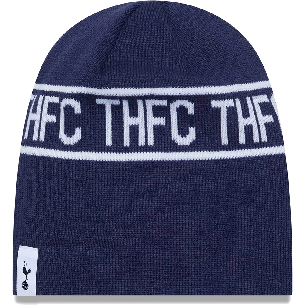 Bonnet en tricot pour homme bleu marine Tottenham Hotspur Wordmark Skull New Era