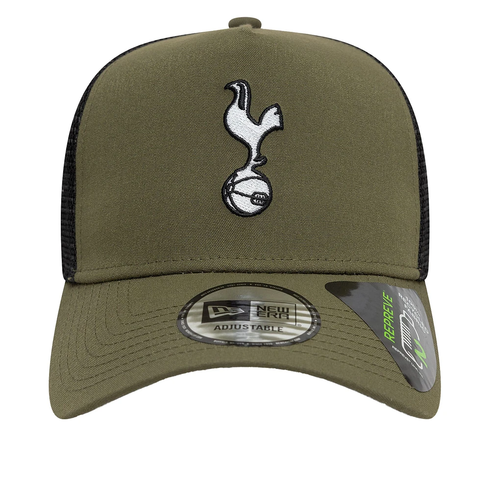 Men's New Era Olive Tottenham Hotspur Trucker Adjustable Hat