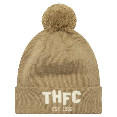 Men's New Era Tan Tottenham Hotspur Boucle Cuffed Knit Hat with Pom