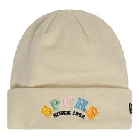 Men's New Era  Tan Tottenham Hotspur Rainbow Wordmark Cuffed Knit Hat